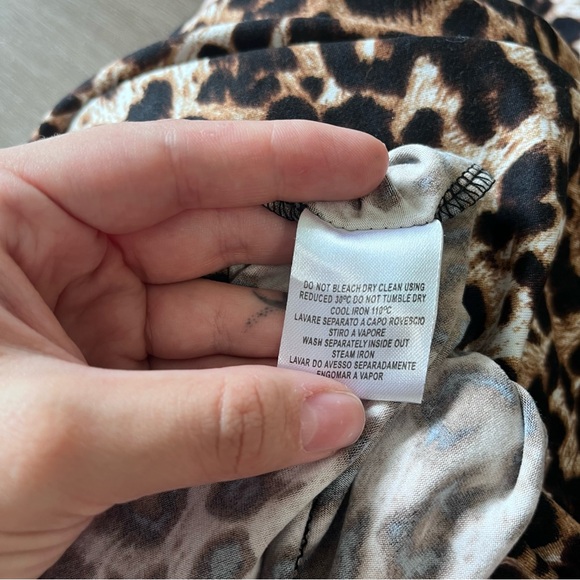 Long Sleeve High Neck Leopard Print Sexy Dress Autumn Women Fahsion - Picture 5 of 6